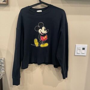 Disney Women's Black Sweater with Mickey Mouse Design